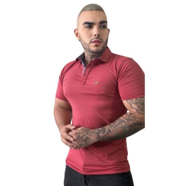 Camisas tipo polo en algodón licrado rosa calido